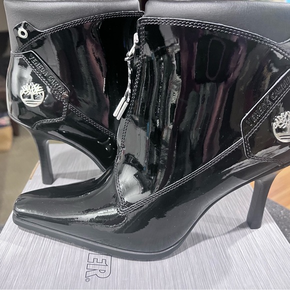 Timberland Women's Glossy Black Heeled Boots Veneda Carter - Picture 2 of 7